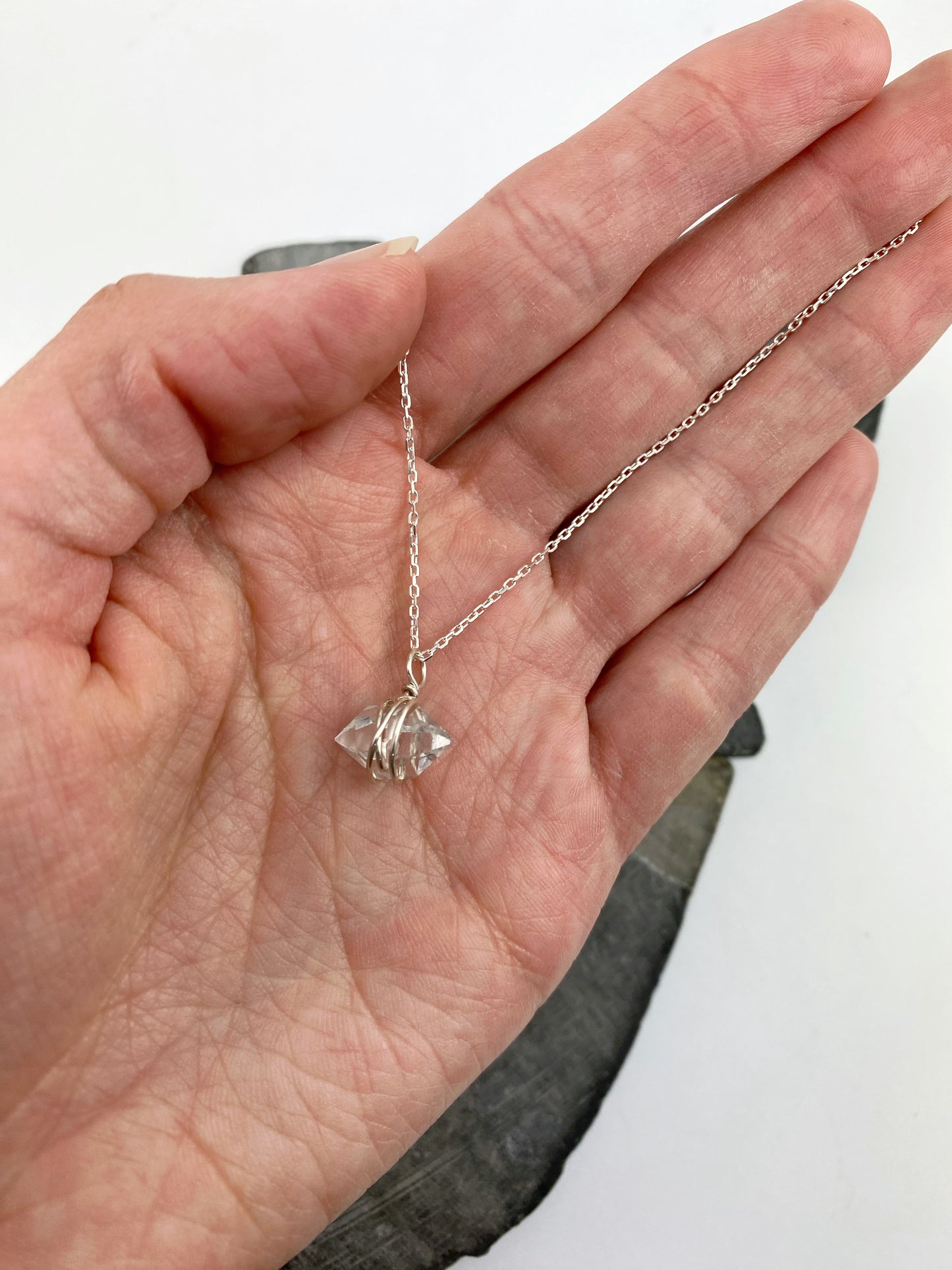 rachel_dawn_designs_silver_herkimer_daimond_wrap_necklace