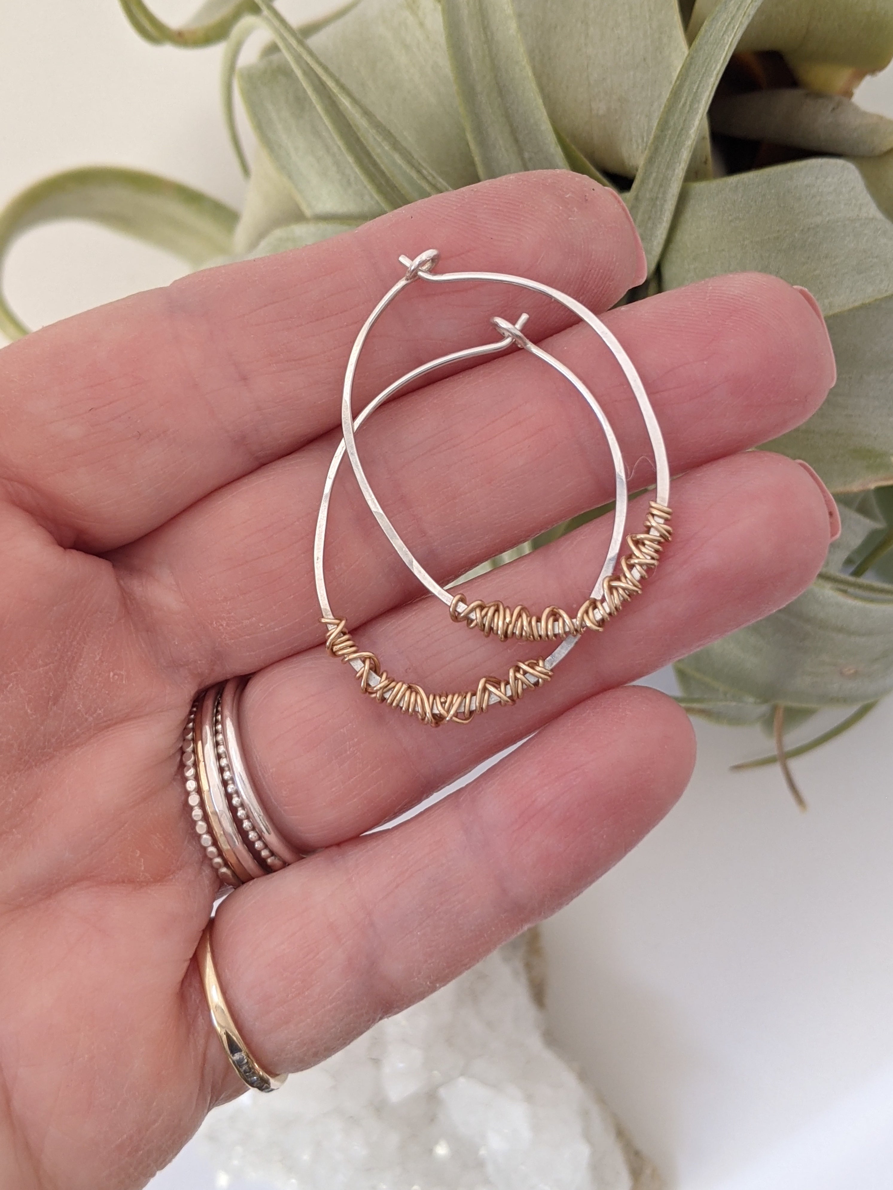 rachel_dawn_designs_silver_oval_hoop_and_gold_wrap_earrings