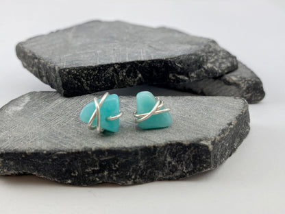 rachel_dawn_designs_sterling_silver_wrapped_amazonite_stud_earrings