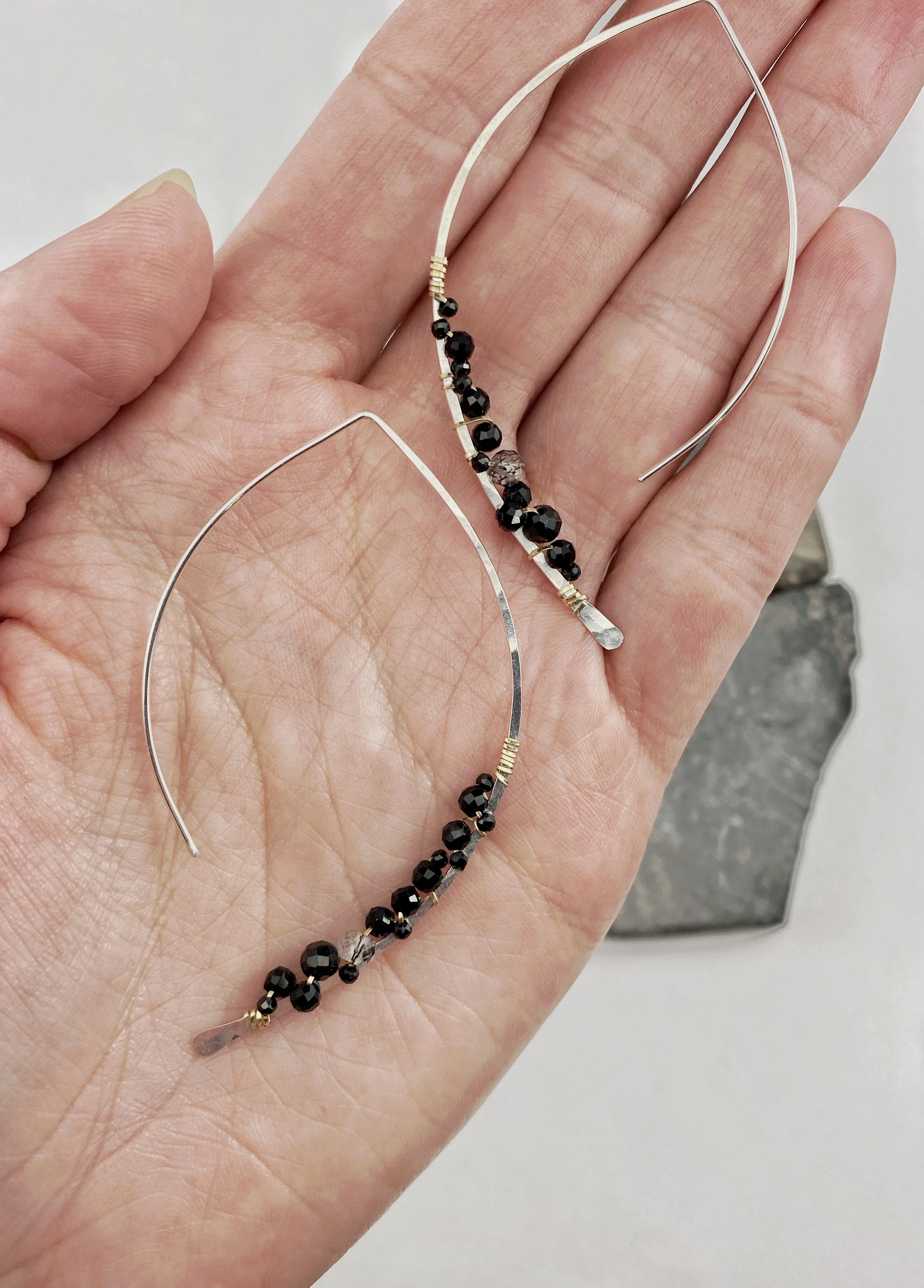 Rachel_dawn_designs_sterling_silver_gold_wrapped_threader_onyx_rutilated_quartz_earrings