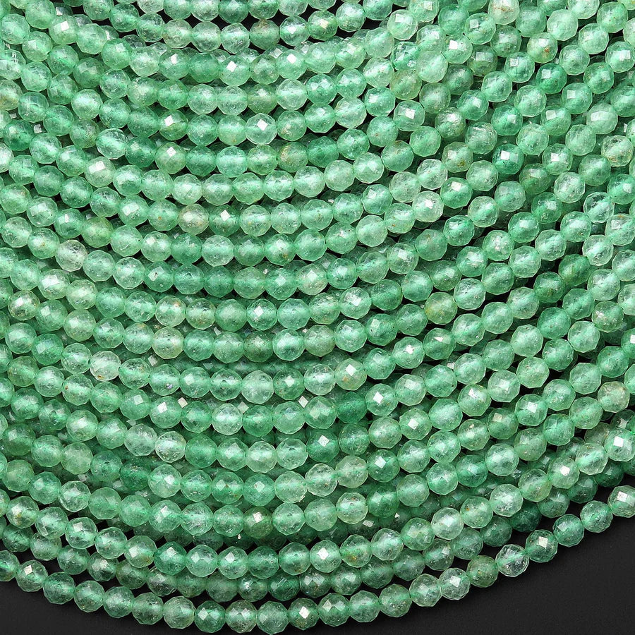 Guaranteed genuine natural Colombia emerald, these beads are laser-faceted to achieve the dazzling diamond look!