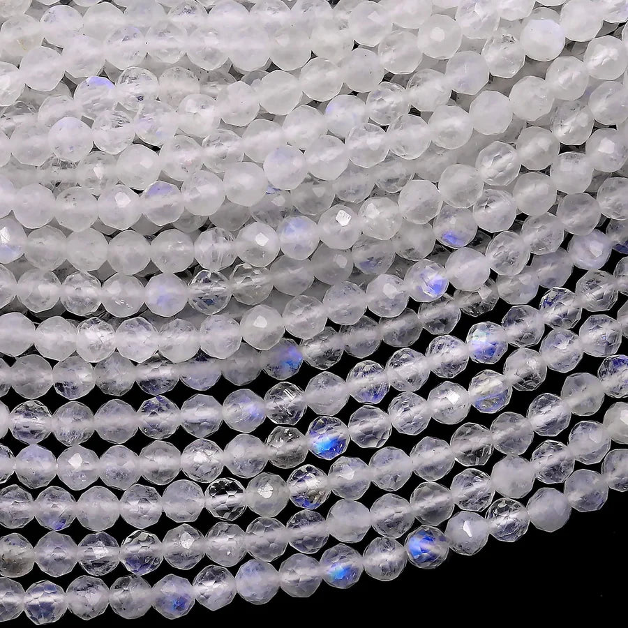 close up of faceted diamond beads for gemstone jewelry