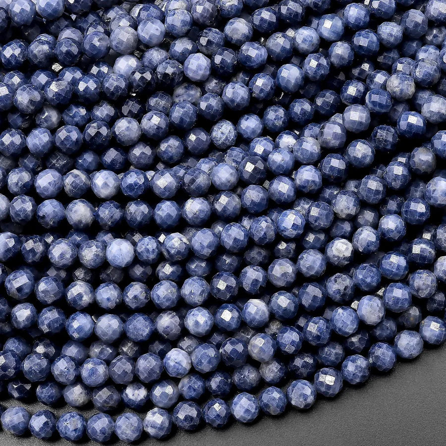 Guaranteed genuine 100% natural blue sapphire, laser faceted for shine

