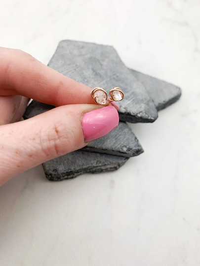 Rachel_dawn_designs_earrings_Studs_Herkimer_Diamond_earrings_rose_gold_wrapped