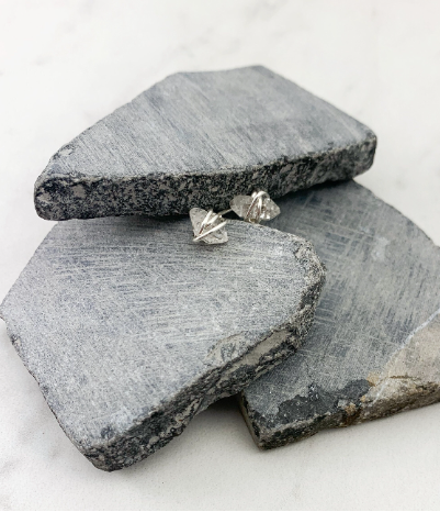 Silver Herkimer Diamond Stud Earrings | Minimalist Post Earrings | Post Earring | Raw Stone | Gold Stud Earring | April Birthstone | Birthstone Earrings | Boho Stud Earrings