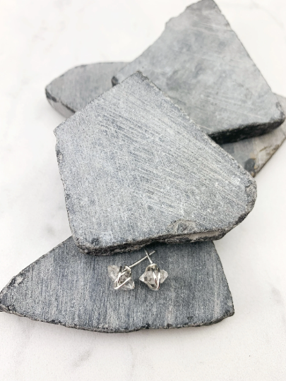 Silver Herkimer Diamond Stud Earrings | Minimalist Post Earrings | Post Earring | Raw Stone | Gold Stud Earring | April Birthstone | Birthstone Earrings | Boho Stud Earrings