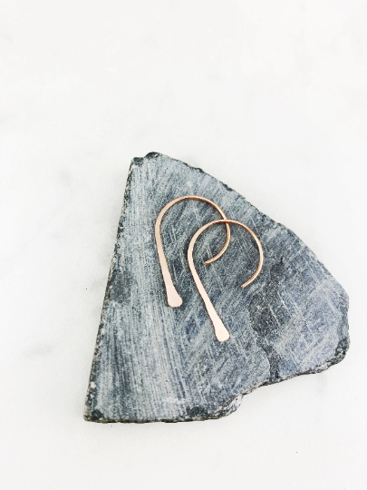 Rose Gold Arch Earrings | Dainty Earrings | Rose Gold Boho Earrings | Rose Gold Hoops | Arch Hoops | Simple Earrings | Open Hoops | Minimalist Earrings