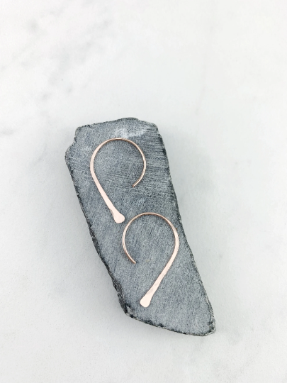 Rose Gold Arch Earrings | Dainty Earrings | Rose Gold Boho Earrings | Rose Gold Hoops | Arch Hoops | Simple Earrings | Open Hoops | Minimalist Earrings