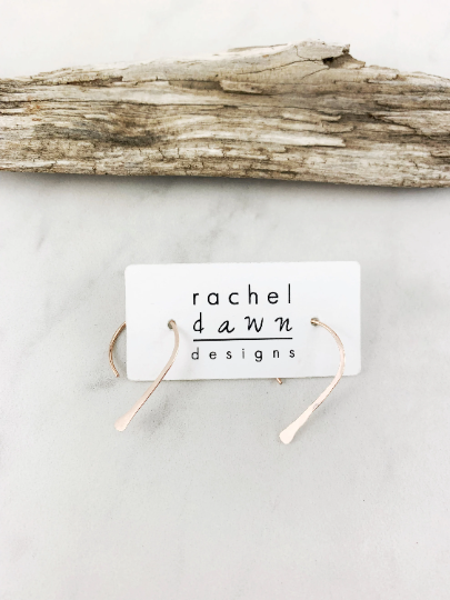 Rose Gold Arch Earrings | Dainty Earrings | Rose Gold Boho Earrings | Rose Gold Hoops | Arch Hoops | Simple Earrings | Open Hoops | Minimalist Earrings
