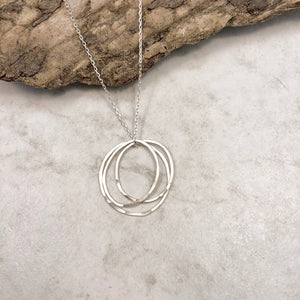 Sterling Silver Three Moon Necklace