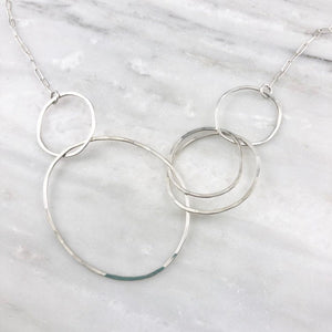 Sterling Silver Eternity Circle Necklace,