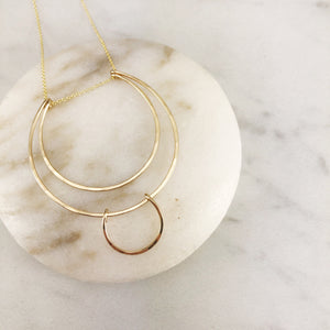 Geometric Gold Halo Necklace