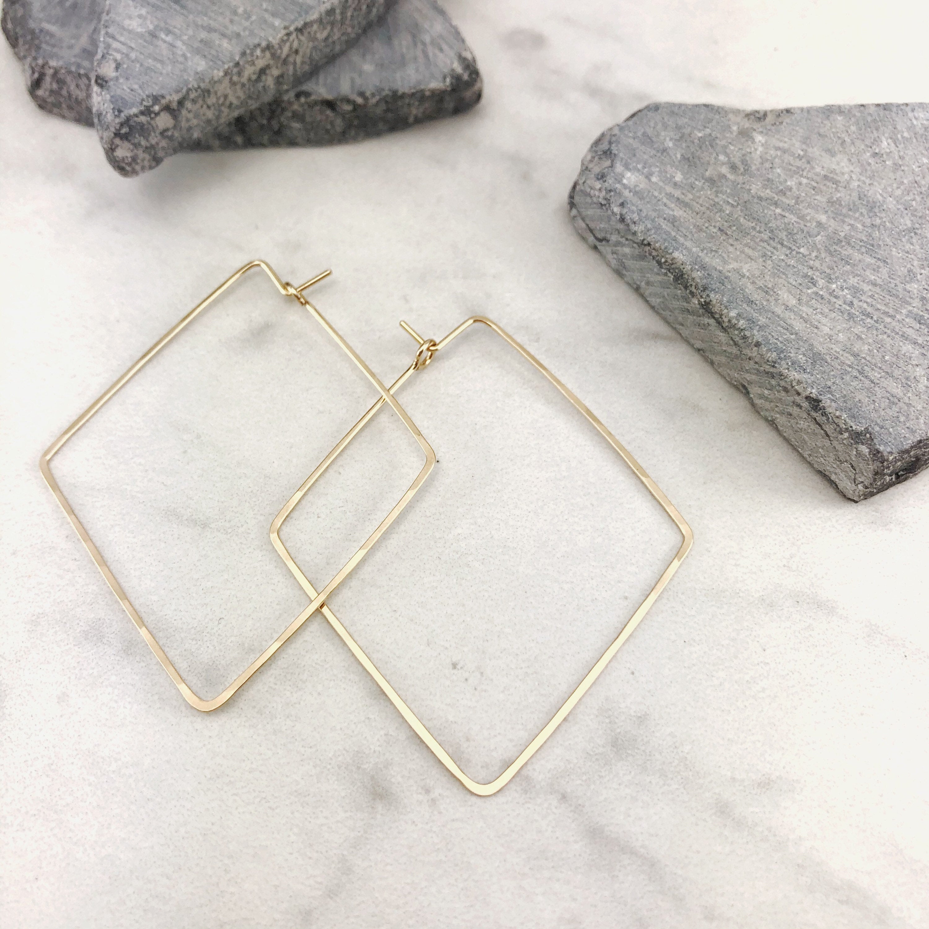 Large Gold Diamond Threader Earrings