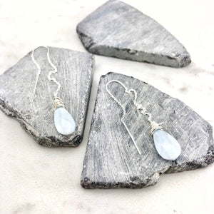 Sterling Silver Blue Opal U-bar Threaders