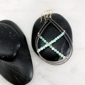 Oxidized Amazonite Earrings
