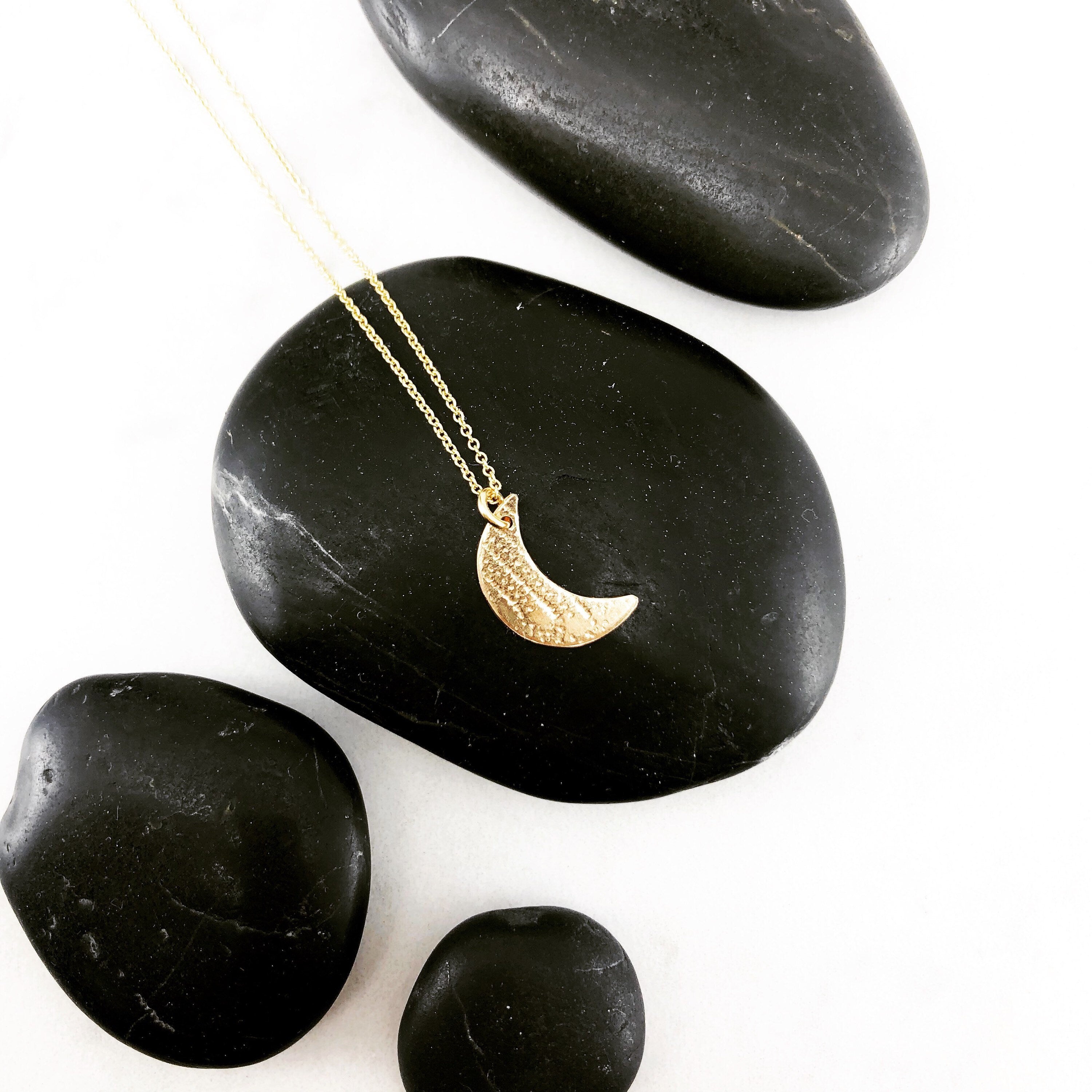 Gold Moon Necklace, crescent moon necklace, boho charm necklace, gold charm necklace, dainty necklace, delicate moon necklace, celestial