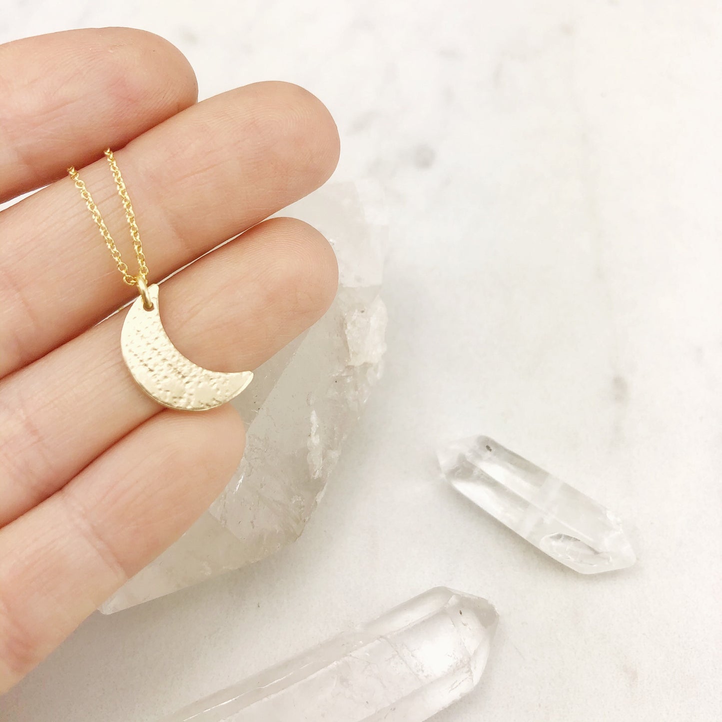 Gold Crescent Moon Necklace | Boho Moon Necklace | Dainty Necklace | Moon Jewelry | Layering Necklace | Celestial Jewelry