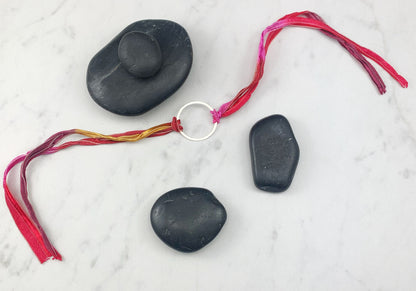 Sterling Silver Karma Bracelet, red silk, friendship bracelet, eternity ring, silver circle bracelet, dainty bracelet, hoop bracelet
