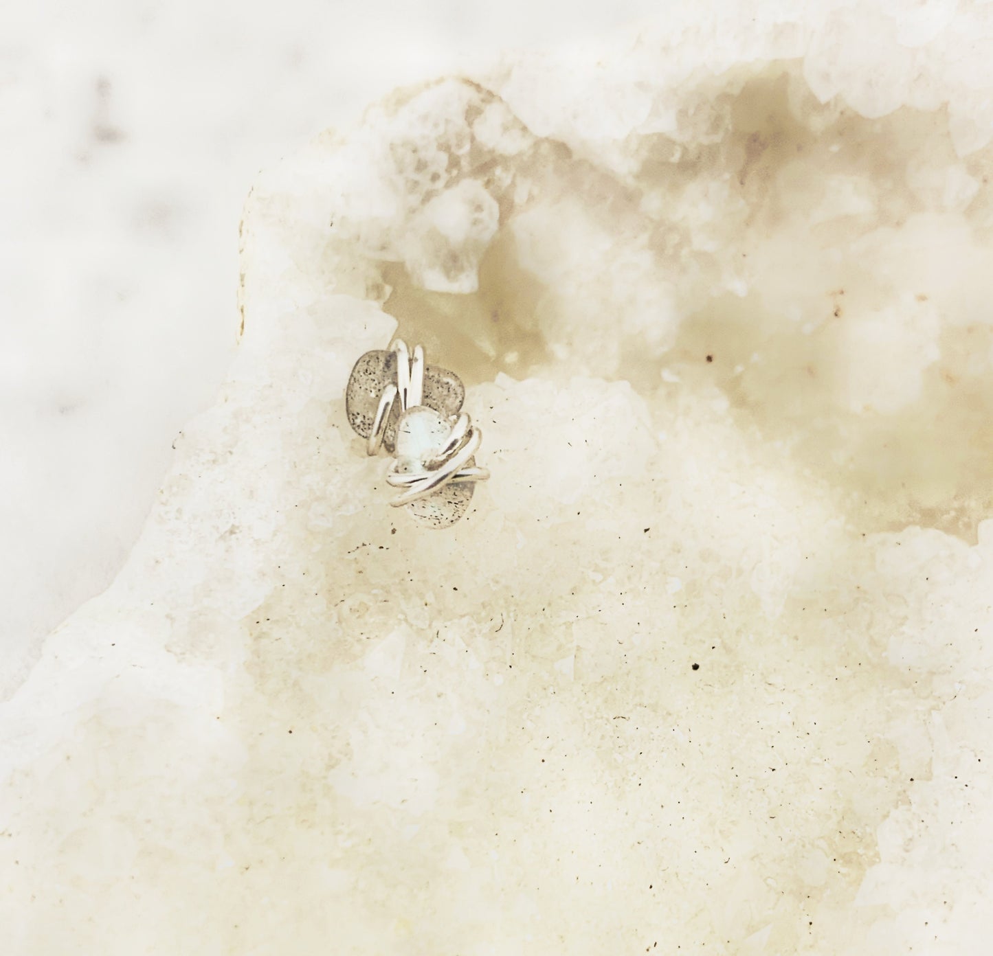 Labradorite Stud Earrings, Minimalist, Post, Studs, Sterling Silver, Gemstone Jewelry