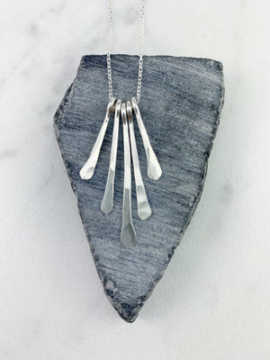 Hammered Sterling Silver Fringe Necklace
