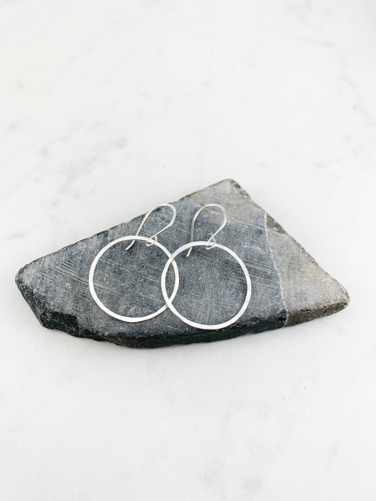 Sterling Silver Hoop Earrings, small silver hoops, hammered earrings, circle jewelry, karma rings, minimalist jewelry