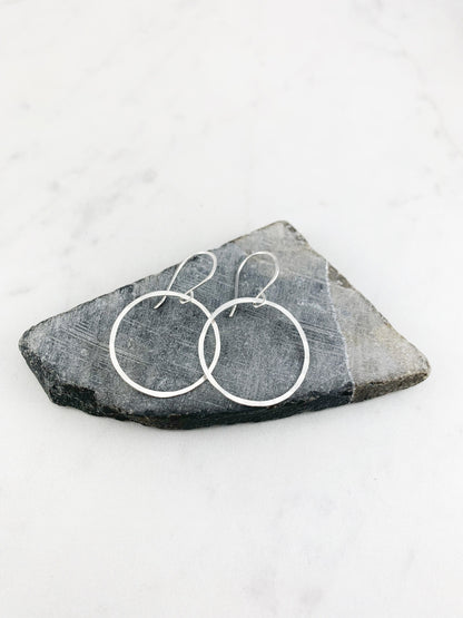 Sterling Silver Hoop Earrings, small silver hoops, hammered earrings, circle jewelry, karma rings, minimalist jewelry