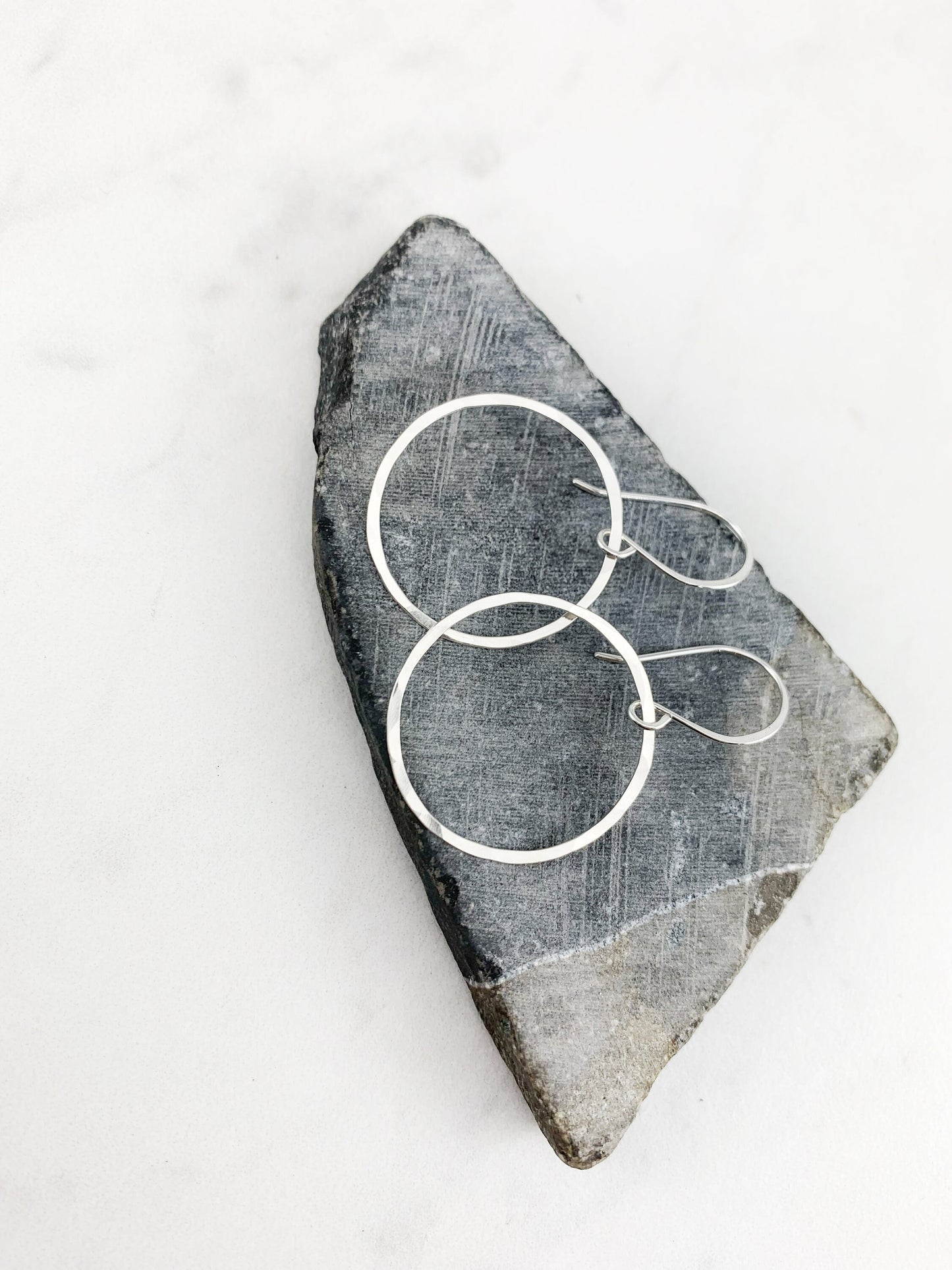 Sterling Silver Hoop Earrings, small silver hoops, hammered earrings, circle jewelry, karma rings, minimalist jewelry