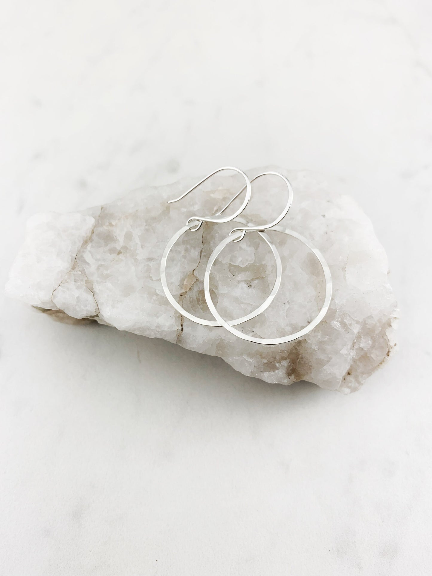 Sterling Silver Hoop Earrings, small silver hoops, hammered earrings, circle jewelry, karma rings, minimalist jewelry
