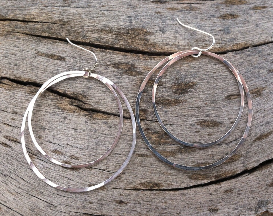 Chunky Earrings in Silver - Hoop Earring by Talisa