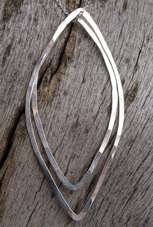 Silver Leaf Line Necklace